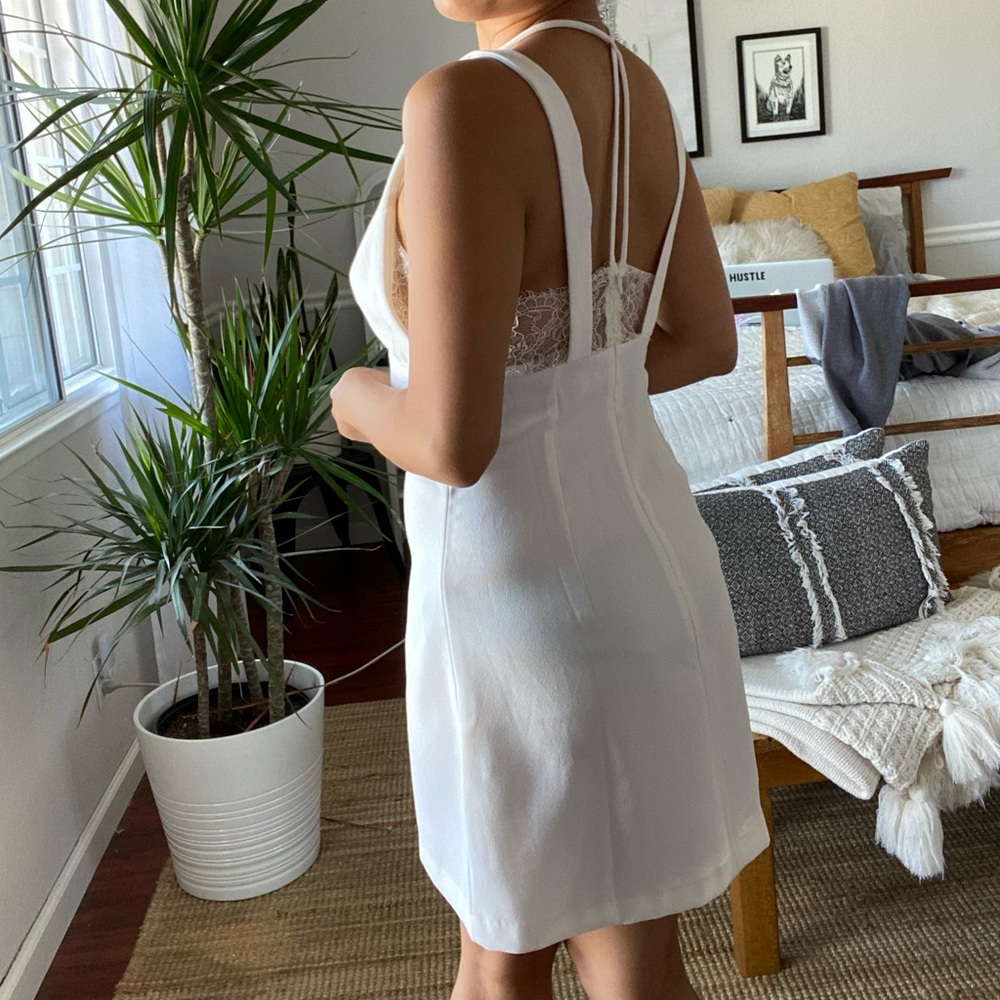 White Mini Dress with Lace